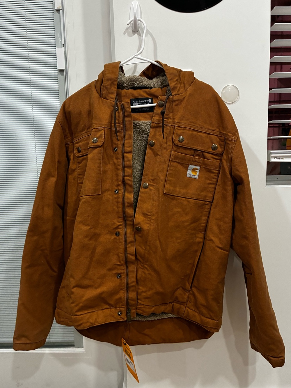 Carhartt Men's WASHED DUCK SHERPA-LINED UTILITY JACKET - Relaxed Fit